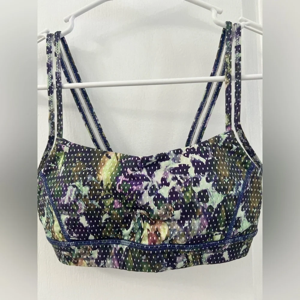 Lululemon Straight Up Bra Floral Sport White Multi (Size 2)
